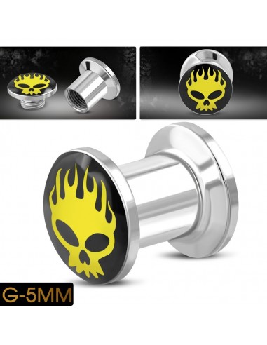 Piercing plug skull vissable modèle Arani