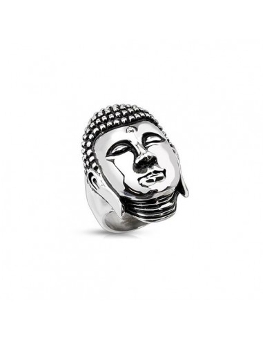 bague acier bouddha