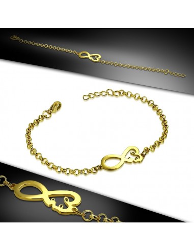 Bracelet infini en acier doré modèle Arrom