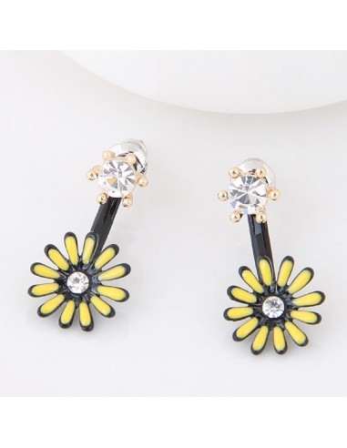 Boucles d'oreilles fleurs jaunes