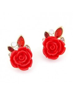 Boucles d'oreilles rose rouge modèle Avrie