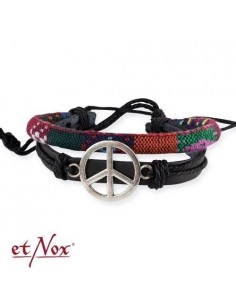Bracelet peace and love en cuir modèle Asvald