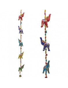 Guirlande décorative avec des éléphants ETHNIQUE habillés