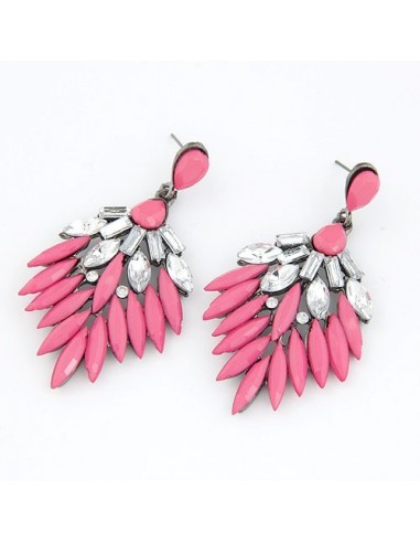 Boucles d'oreilles rose à la mode modèle Benjuis