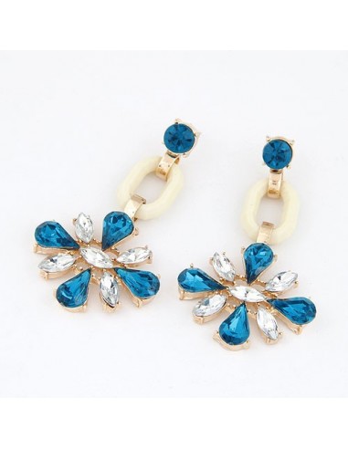 Boucles d'oreilles bleu à la mode modèle Benjuis