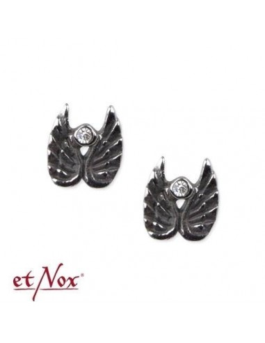 Boucles d'oreilles ailes en acier modèle Brunjuis