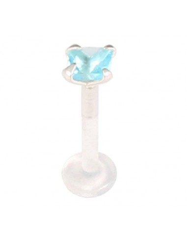 piercing labret bioflex cristal blanc carré Madalyn