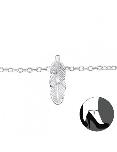 Chaîne de cheville plume en argent modèle Asmen