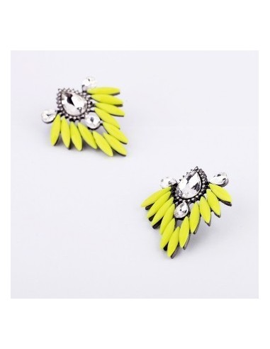 boucles d'oreille perles jaune Adriane