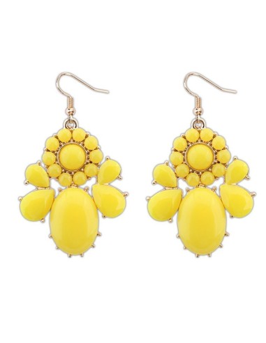 Boucles d'oreille jaune mode fashion