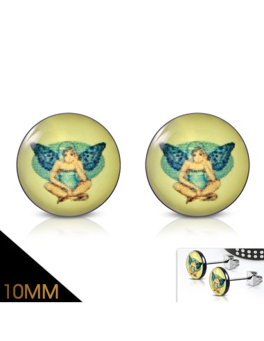 Boucles d'oreilles acier doré 5 mm modèle Boro