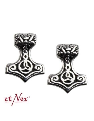 Boucles d'oreilles Marteau de Thor en acier Etnox modèle Branjuis