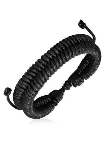 Bracelet cuir tressé noir modèle Brannan
